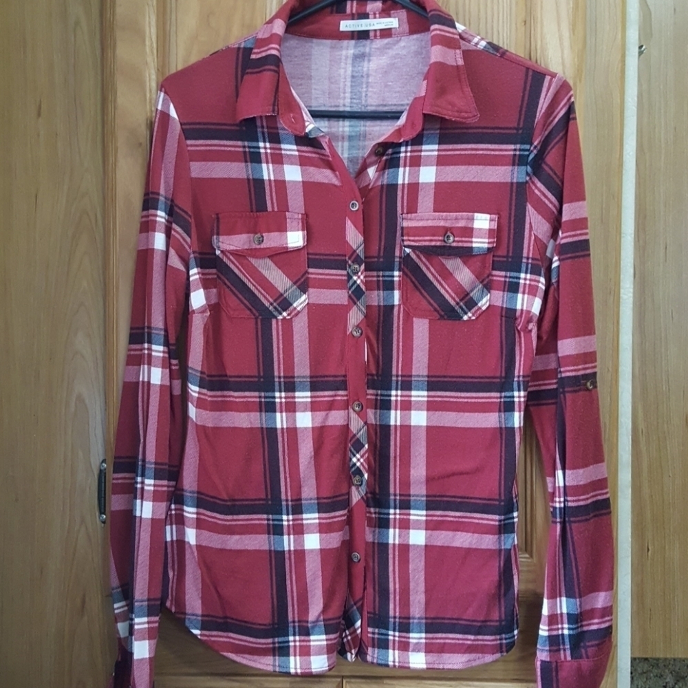 Active USA Red Flannel plaid shirt